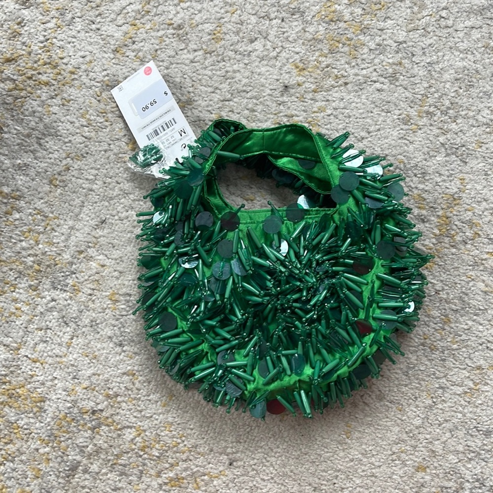 Zara green purse